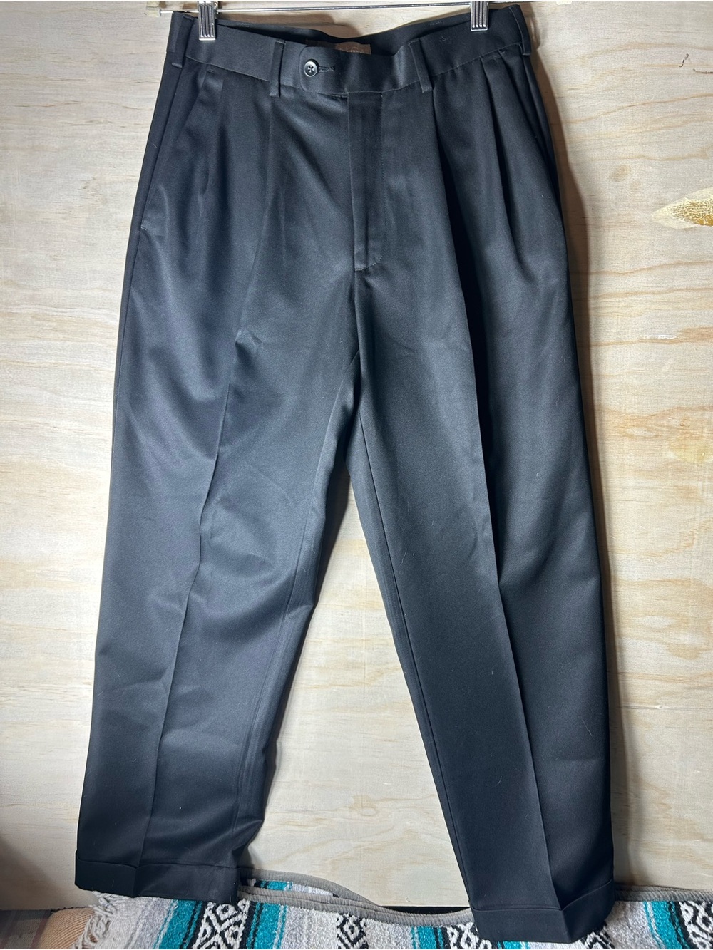 Perry Ellis Black Pleated Dress Pants Sz 29x29